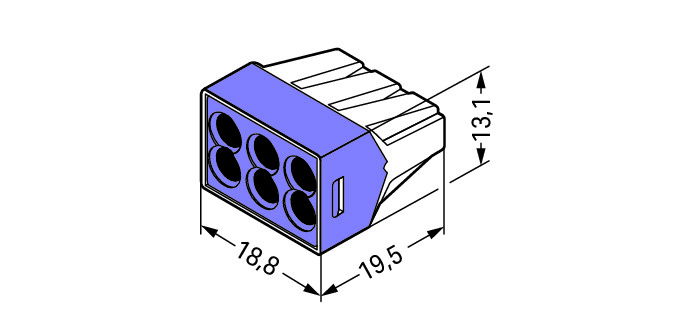 PUSH WIRE® connector for junction boxes for solid and stranded conductors max. 2.5 mm² transparent – Image 2 of 2