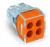 PUSH WIRE® connector for junction boxes for solid and stranded conductors max. 2.5 mm² transparent
