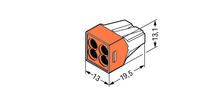 PUSH WIRE® connector for junction boxes for solid and stranded conductors max. 2.5 mm² transparent – Image 2 of 2
