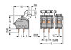 PCB terminal block push-button 2.5 mm² gray