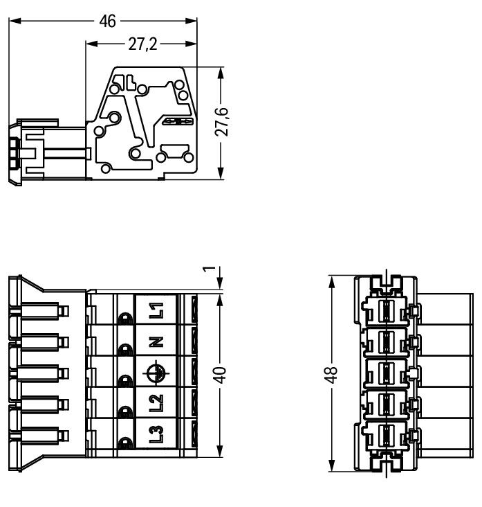 Plug with strain relief housing 5-pole black – Image 2 of 2