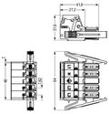 Socket with strain relief housing 5-pole black