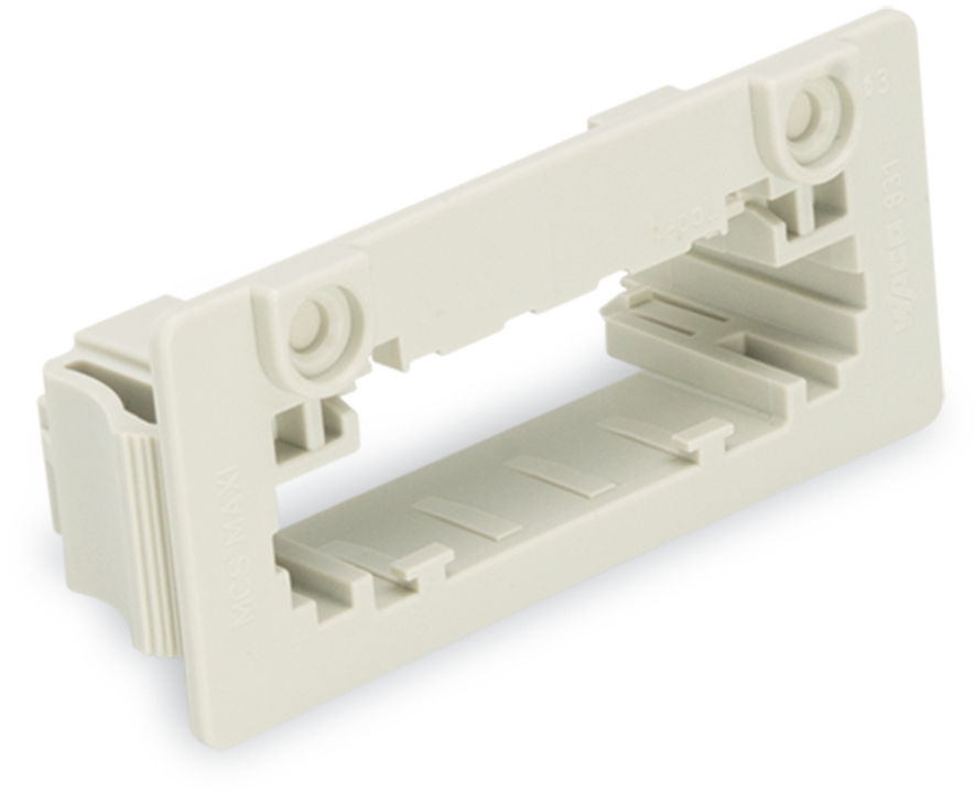Snap-in frame for male connectors 1 part light gray