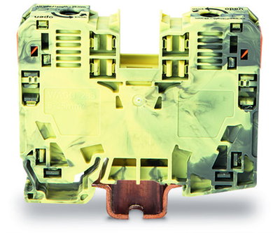2-conductor through terminal block 35 mm² lateral marker slots dark gray/yellow