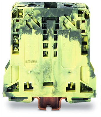2-conductor through terminal block 50 mm² lateral marker slots dark gray/yellow