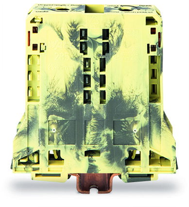 2-conductor through terminal block 95 mm² lateral marker slots dark gray/yellow