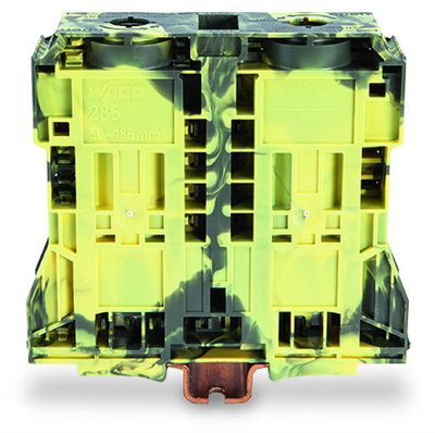 2-conductor through terminal block 185 mm² lateral marker slots dark gray/yellow