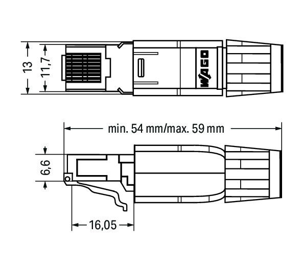 ETHERNET RJ-45 connector, IP20 ETHERNET 10/100 Mbit/s for field assembly light gray – Image 2 of 2