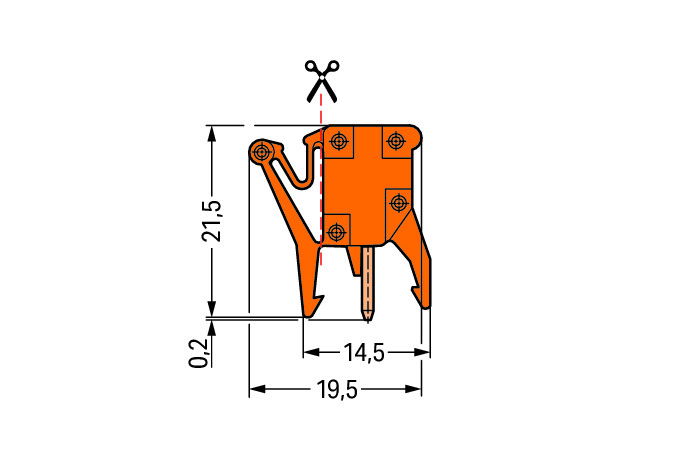 Test plug adapter suitable for 255, 256, 257 Series PCB terminal blocks 1-pole orange – Image 2 of 2