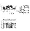 Socket for PCBs angled 5-pole gray