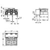 Socket for PCBs angled 3-pole gray