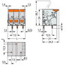 PCB terminal block lever 6 mm² gray