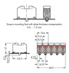 Power supply connector without push-buttons with snap-in mounting feet white