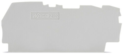 End and intermediate plate 0.8 mm thick for 3-conductor terminal blocks gray