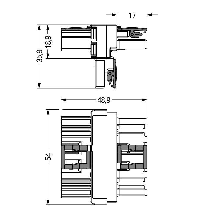 T-distribution connector 5-pole Cod. I blue – Image 2 of 2
