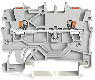 2-conductor through terminal block with push-button 1 mm² gray