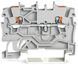 2-conductor through terminal block with push-button 1 mm² gray