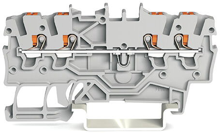 4-conductor through terminal block with push-button 1 mm² gray