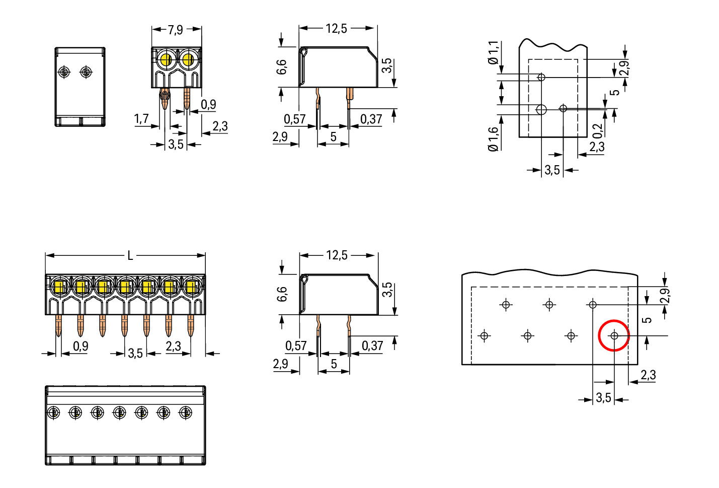 PCB terminal block 1.5 mm² Pin spacing 3.5 mm white – Image 2 of 2