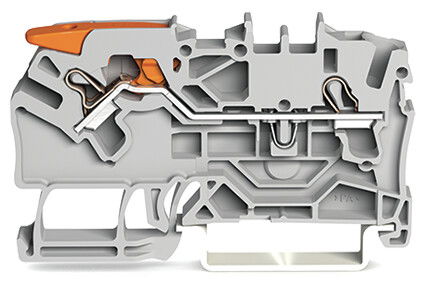 2-conductor through terminal block with lever and Push-in CAGE CLAMP® 2.5 mm² gray