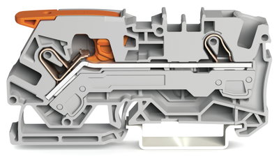 2-conductor through terminal block with lever and Push-in CAGE CLAMP® 6 mm² gray