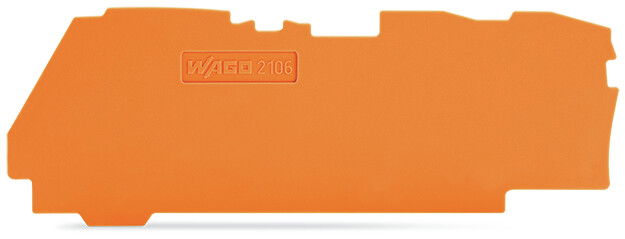 End and intermediate plate 1 mm thick for 3-conductor terminal blocks orange