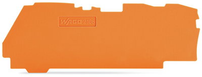 End and intermediate plate 1 mm thick for 3-conductor terminal blocks orange