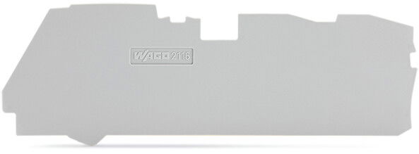 End and intermediate plate 1 mm thick for 3-conductor terminal blocks gray