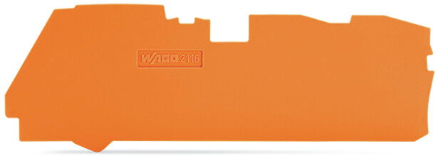 End and intermediate plate 1 mm thick for 3-conductor terminal blocks orange