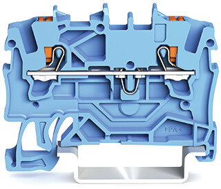 2-conductor through terminal block with push-button 1.5 mm² blue