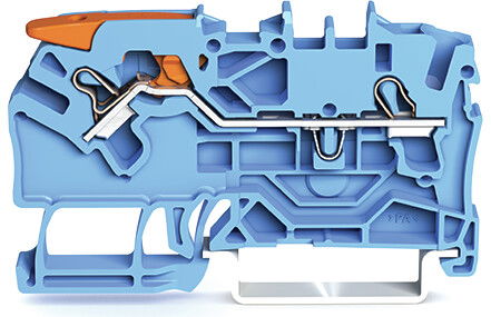 2-conductor through terminal block with lever and Push-in CAGE CLAMP® 2.5 mm² blue