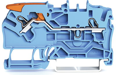 2-conductor through terminal block with lever and Push-in CAGE CLAMP® 2.5 mm² blue