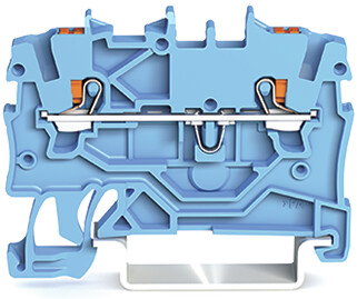 2-conductor through terminal block with push-button 1 mm² blue