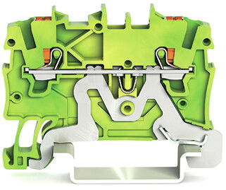 2-conductor ground terminal block with push-button 1 mm² green-yellow