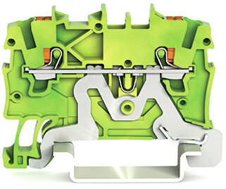 2-conductor ground terminal block with push-button 1 mm² green-yellow