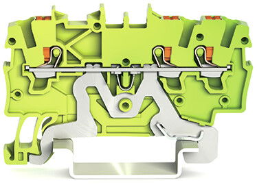 3-conductor ground terminal block with push-button 1 mm² green-yellow