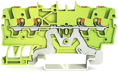 4-conductor ground terminal block with push-button 1 mm² green-yellow