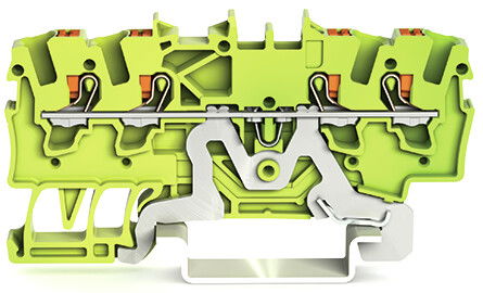 4-conductor ground terminal block with push-button 1.5 mm² green-yellow