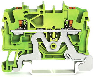 2-conductor ground terminal block with push-button 2.5 mm² green-yellow