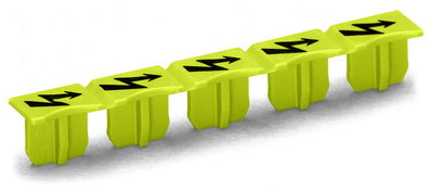 Protective warning marker for 5 terminal blocks with high-voltage symbol, black yellow