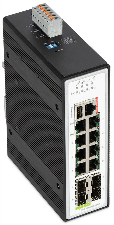 Industrial Managed Switch 8 Ports 1000Base-T 4-Slot 1000BASE-SX/LX black metallic