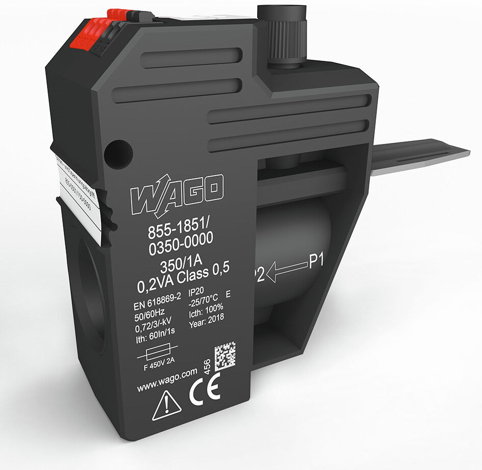 Current and voltage tap up to 185 mm² Primary rated current: 350 A Secondary rated current: 1 A