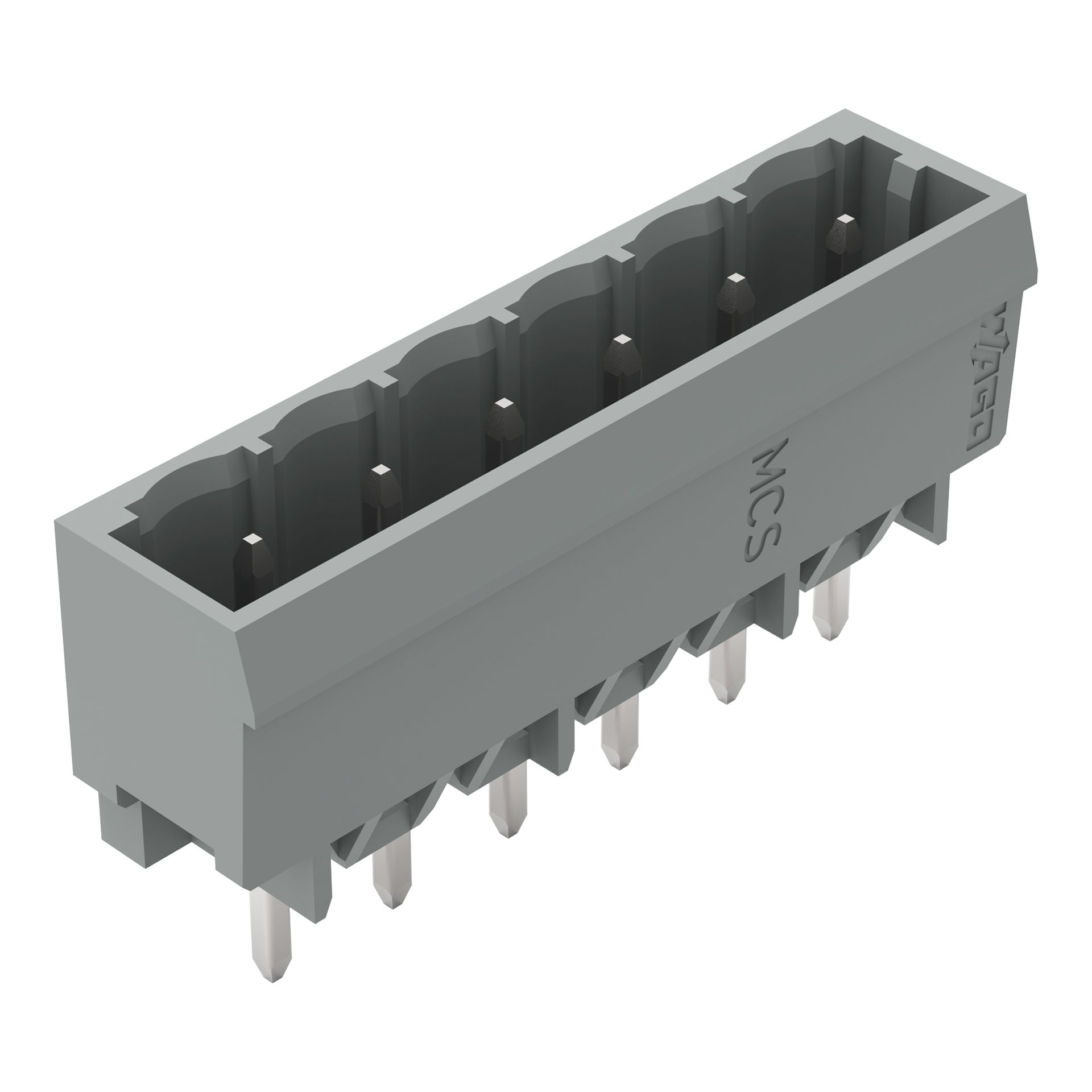THT male header 1.0 x 1.0 mm solder pin straight gray