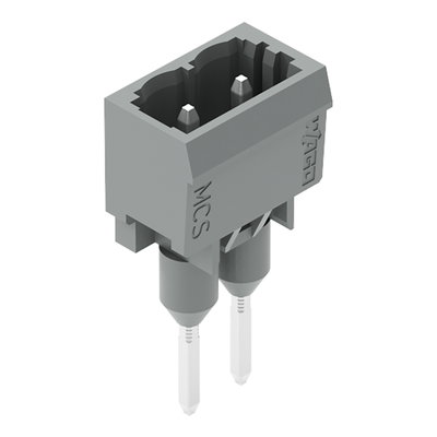 Male connector for rail-mount terminal blocks 1.2 x 1.2 mm pins straight gray