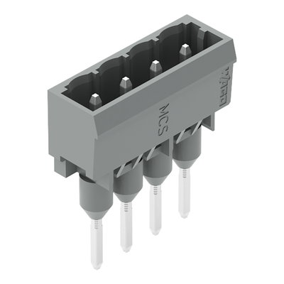 Male connector for rail-mount terminal blocks 1.2 x 1.2 mm pins straight gray
