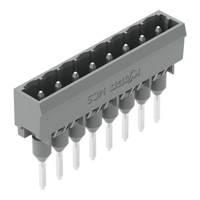 Male connector for rail-mount terminal blocks 1.2 x 1.2 mm pins straight gray