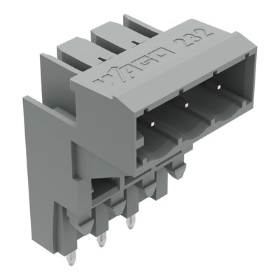 THT male header for double-deck assembly 1.0 x 1.0 mm solder pin angled gray