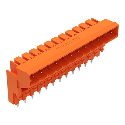 THT male header for double-deck assembly 1.0 x 1.0 mm solder pin angled orange