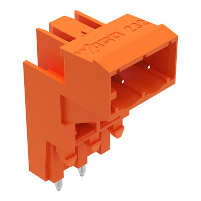 THT male header for double-deck assembly 1.0 x 1.0 mm solder pin angled orange