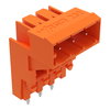 THT male header for double-deck assembly 1.0 x 1.0 mm solder pin angled orange